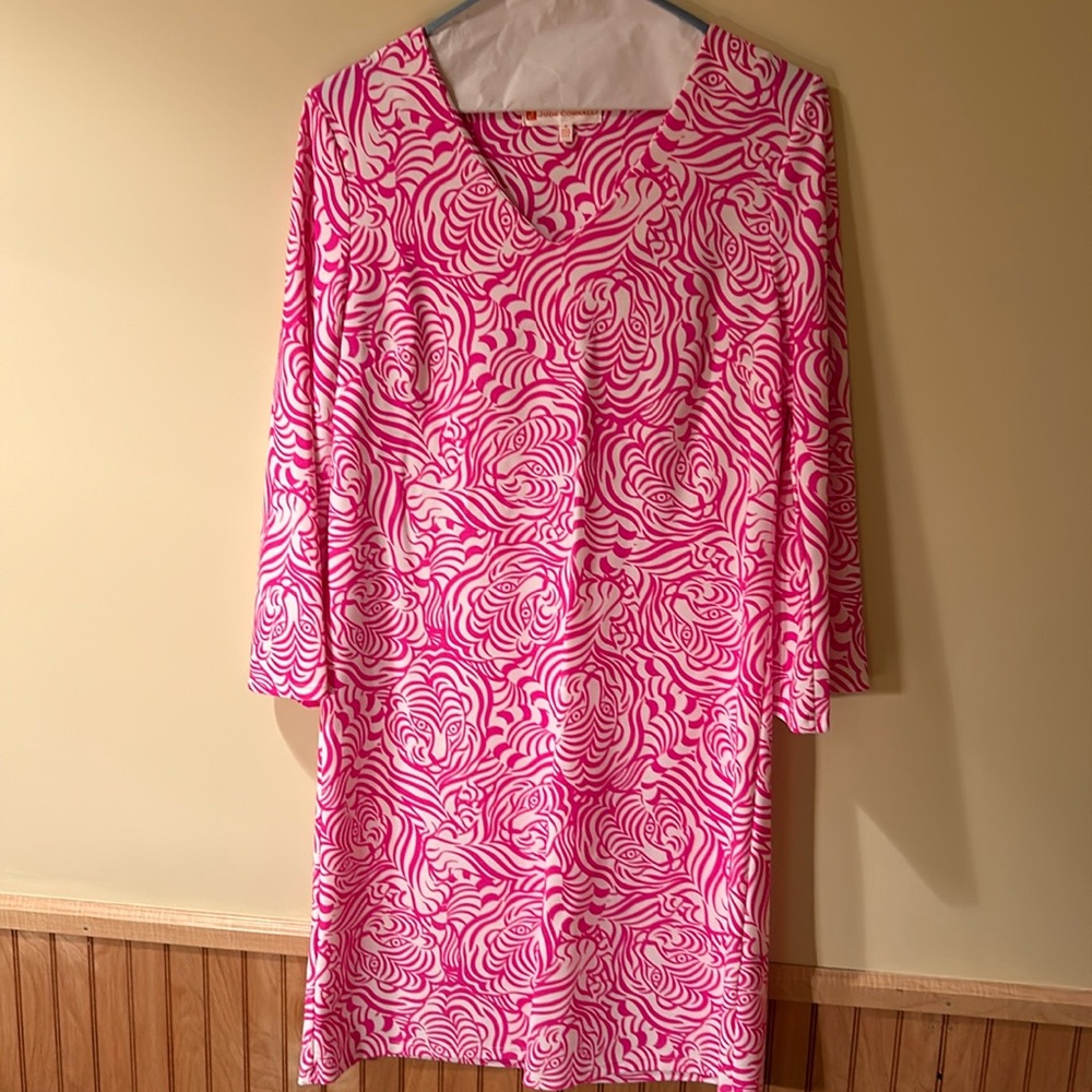 Jude Connally, pink tiger print dress, size S